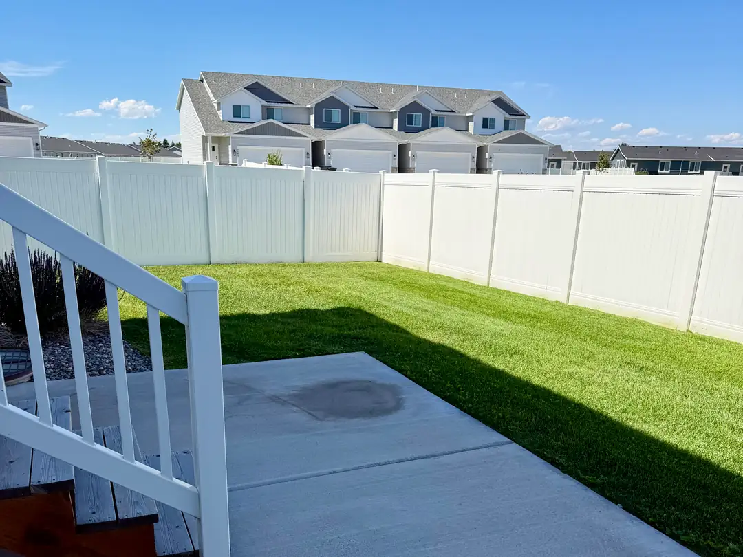 Fenced backyard